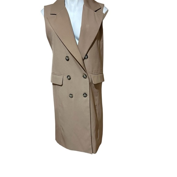 Bagatelle  collection Chic Sleeveless Trench Vest - Camel Tan - Picture 2 of 6